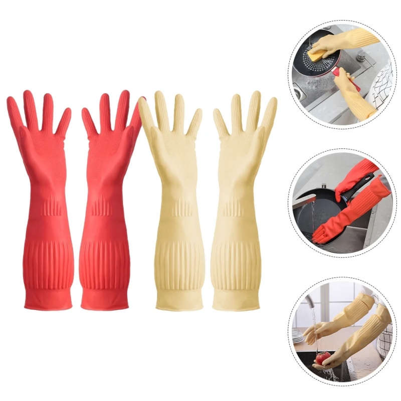 Gardening Glove Waterproof - Rubber Dishwashing Cleaning Gloves Reusable Waterproof