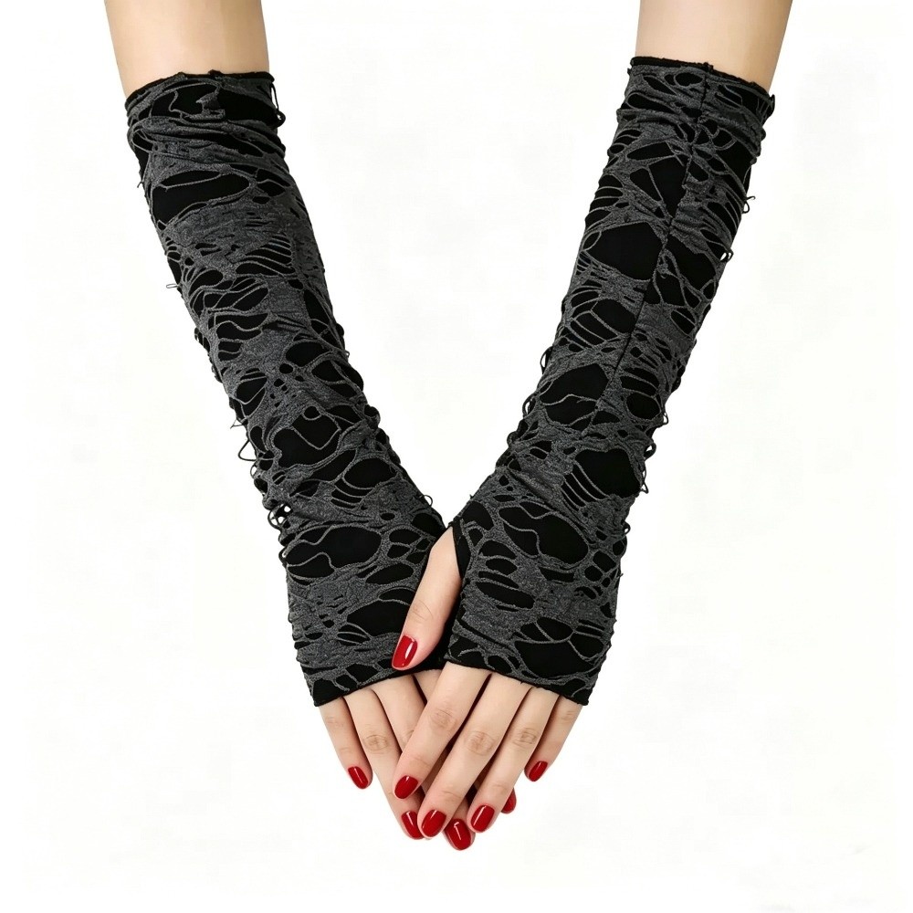 Vintage Long Punk Gloves Dark  - Fingerless Glove Knit recensione e prezzo