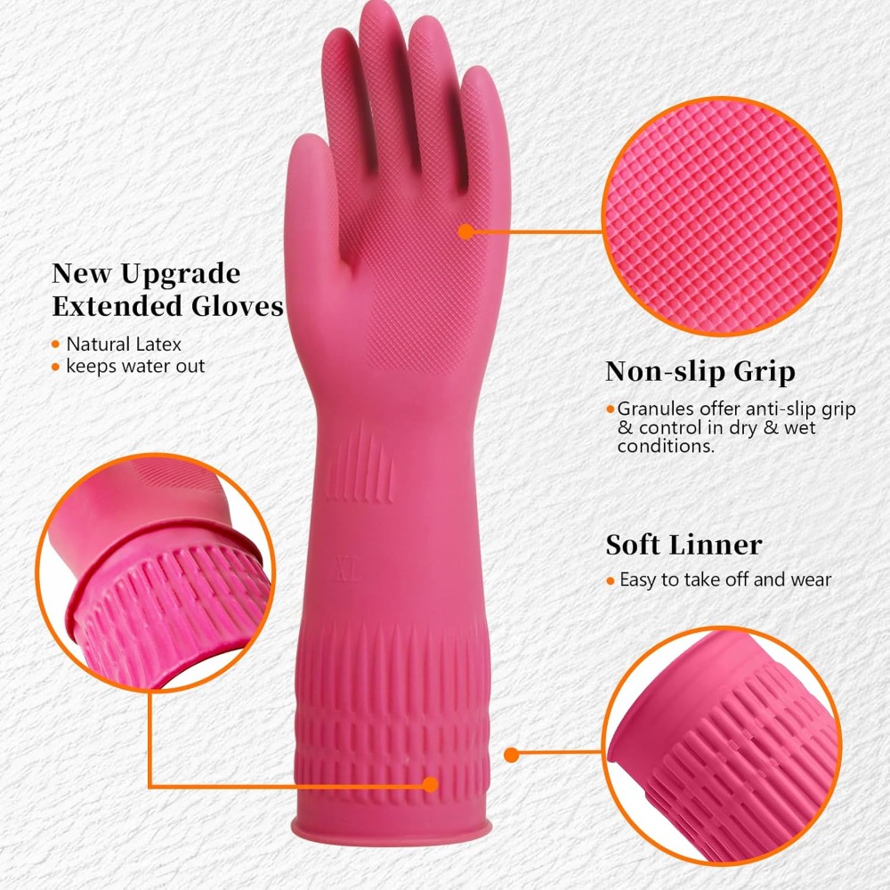 15-Inch Reusable Rubber Gloves - Rubber Glove Cleaning recensione e prezzo