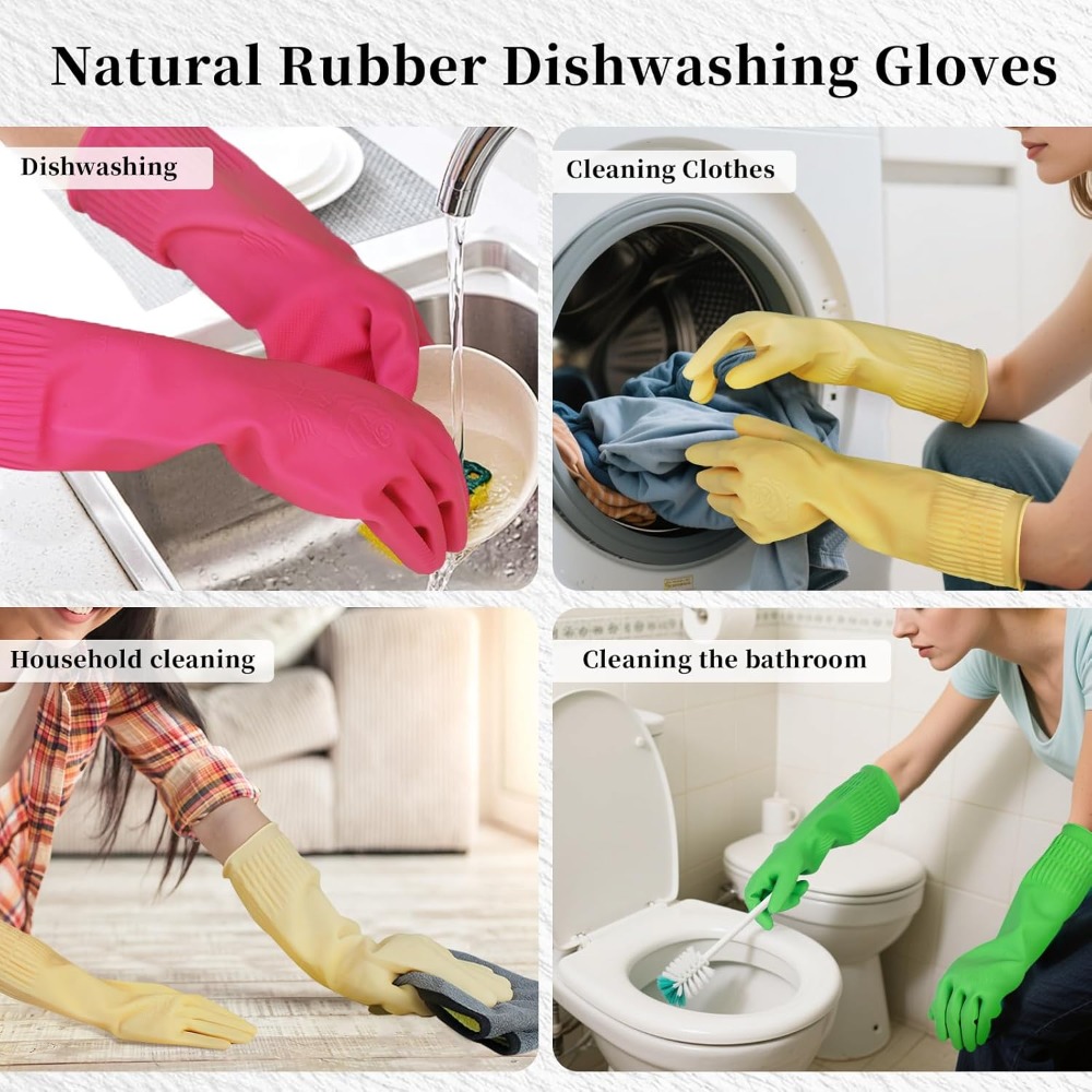 15-Inch Reusable Rubber Gloves - Rubber Glove Cleaning recensione e prezzo