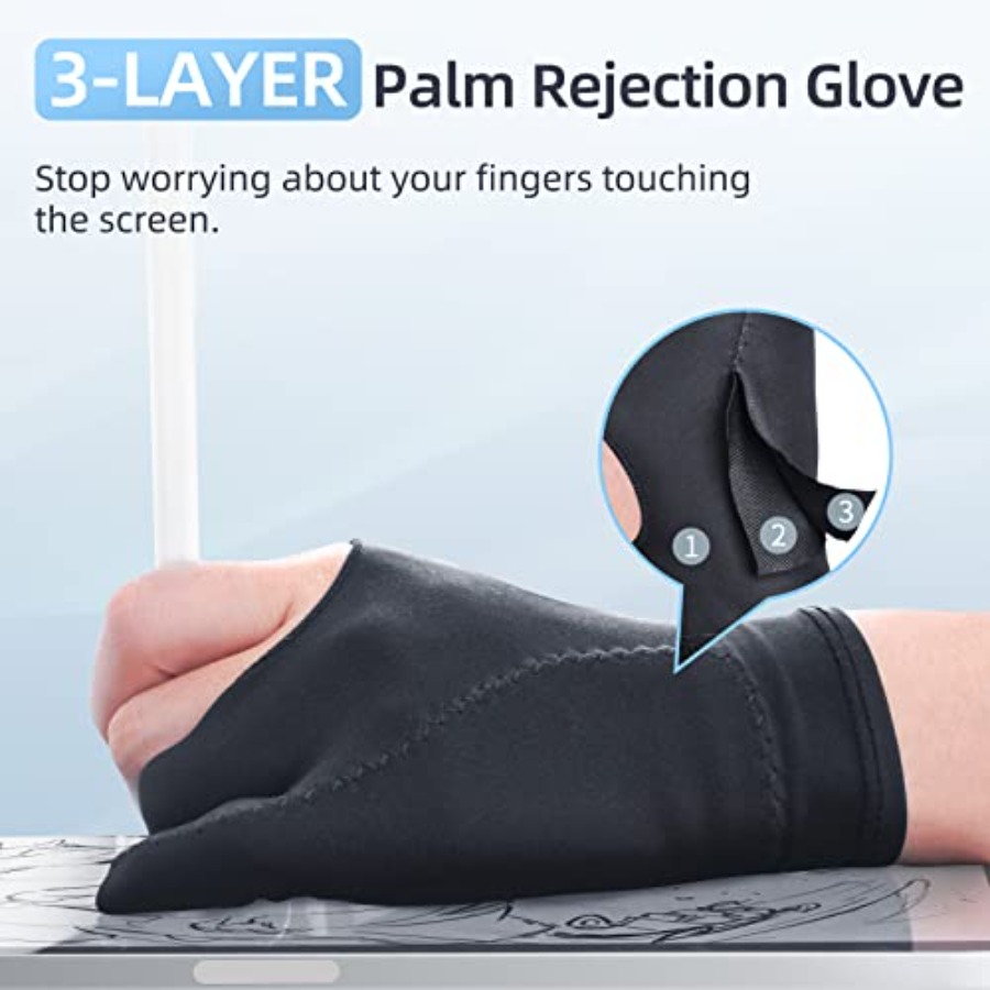 2-Pack Drawing Glove Palm Reje - Touchscreen Glove Capacitive recensione e prezzo