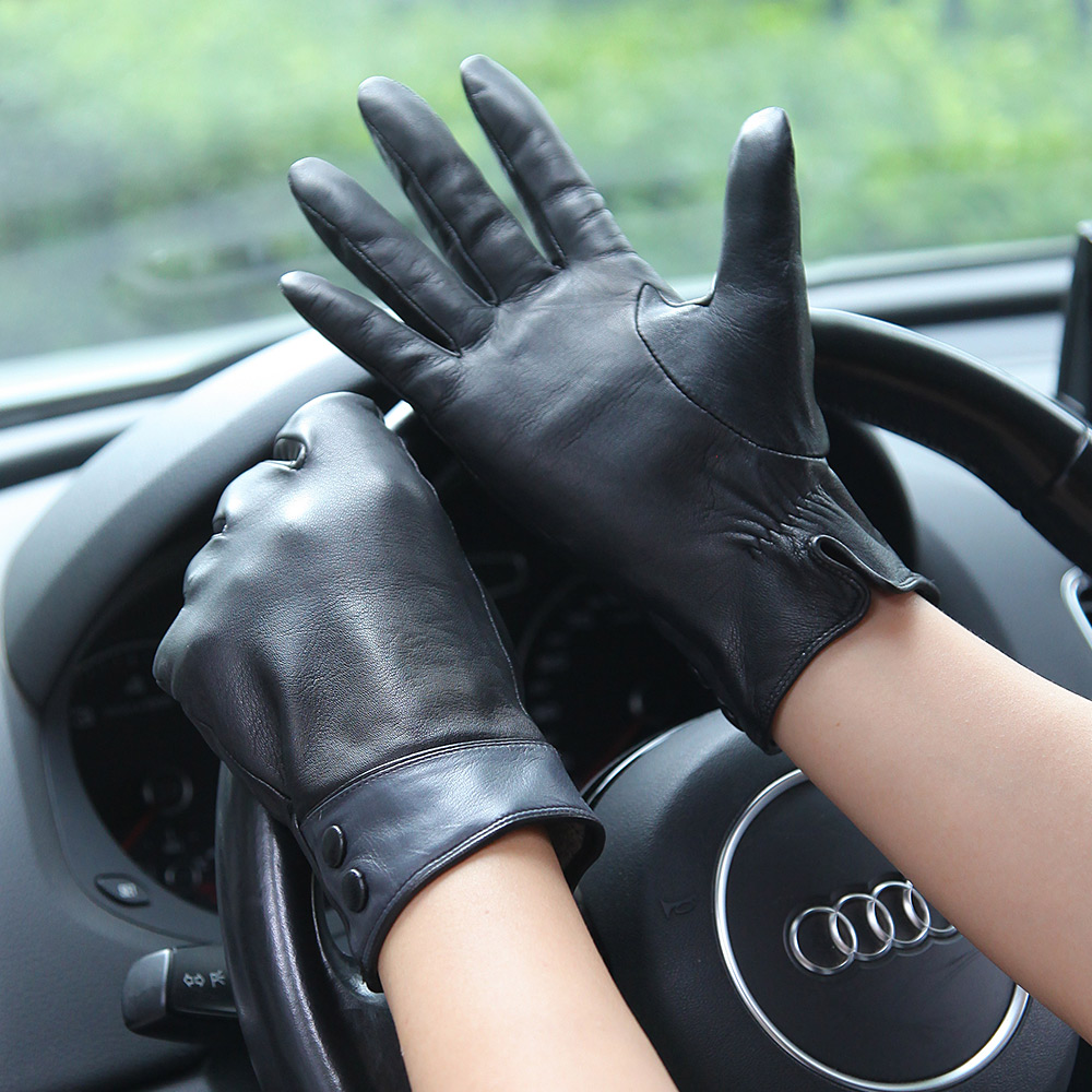 Fashion Black Real Leather Glo - Wool Glove Lined recensione e prezzo