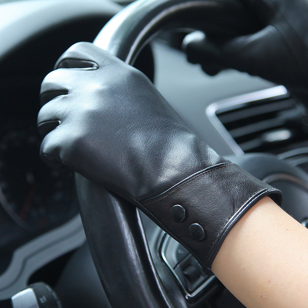 Fashion Black Real Leather Glo - Wool Glove Lined recensione e prezzo