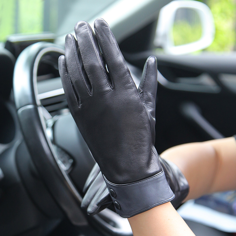 Fashion Black Real Leather Glo - Wool Glove Lined recensione e prezzo