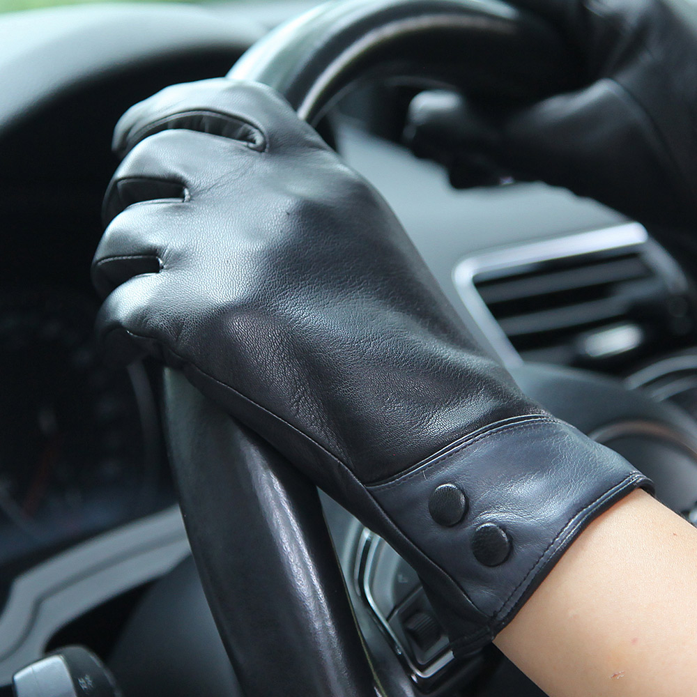 Fashion Black Real Leather Glo - Wool Glove Lined recensione e prezzo