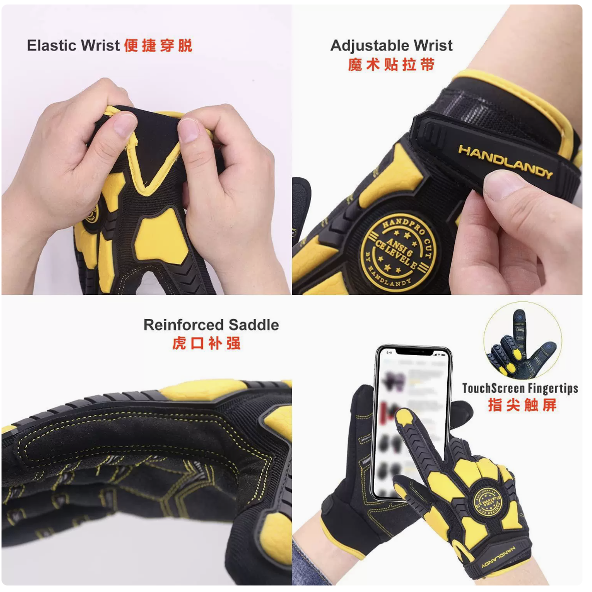 Heavy Duty Work Gloves, Cut 6  - Work Glove Impact recensione e prezzo
