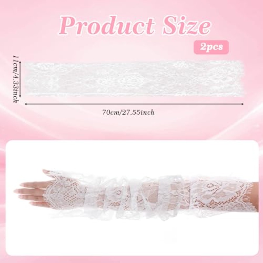 Long Sheer Lace Arm Sleeves Fo - Fingerless Glove Knit recensione e prezzo