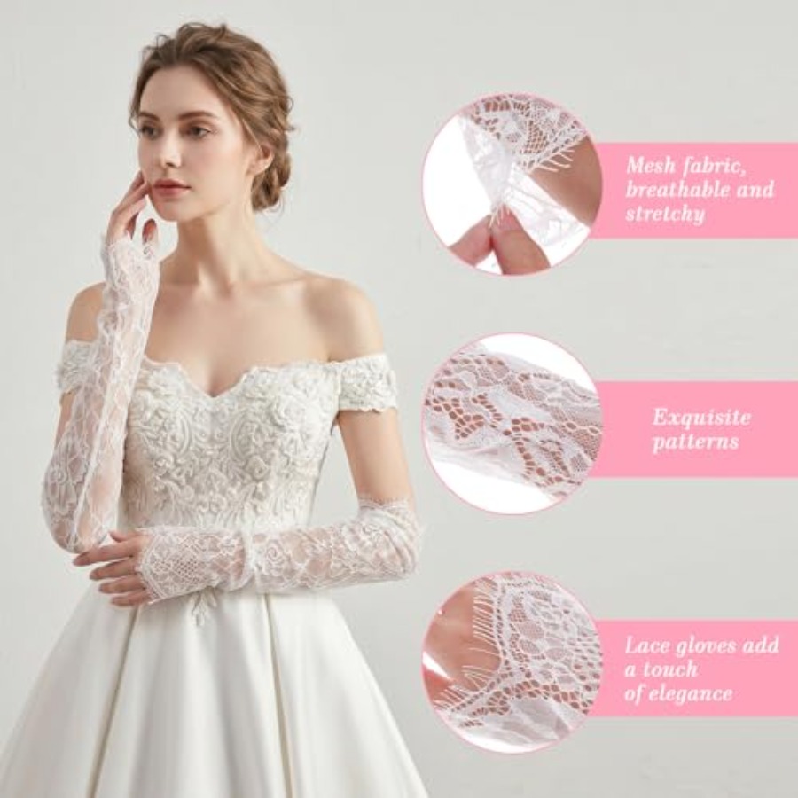 Long Sheer Lace Arm Sleeves Fo - Fingerless Glove Knit recensione e prezzo