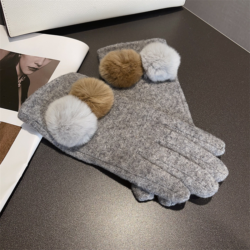 Gloves Women Wool Plaid Fox Fu - Wool Glove Lined recensione e prezzo