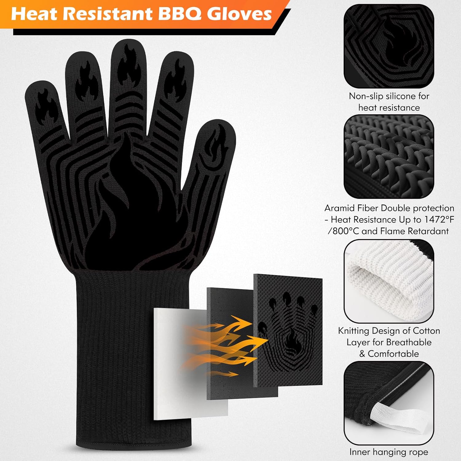 1472°F Heat Resistant BBQ Glov - Oven Mitt Silicone recensione e prezzo