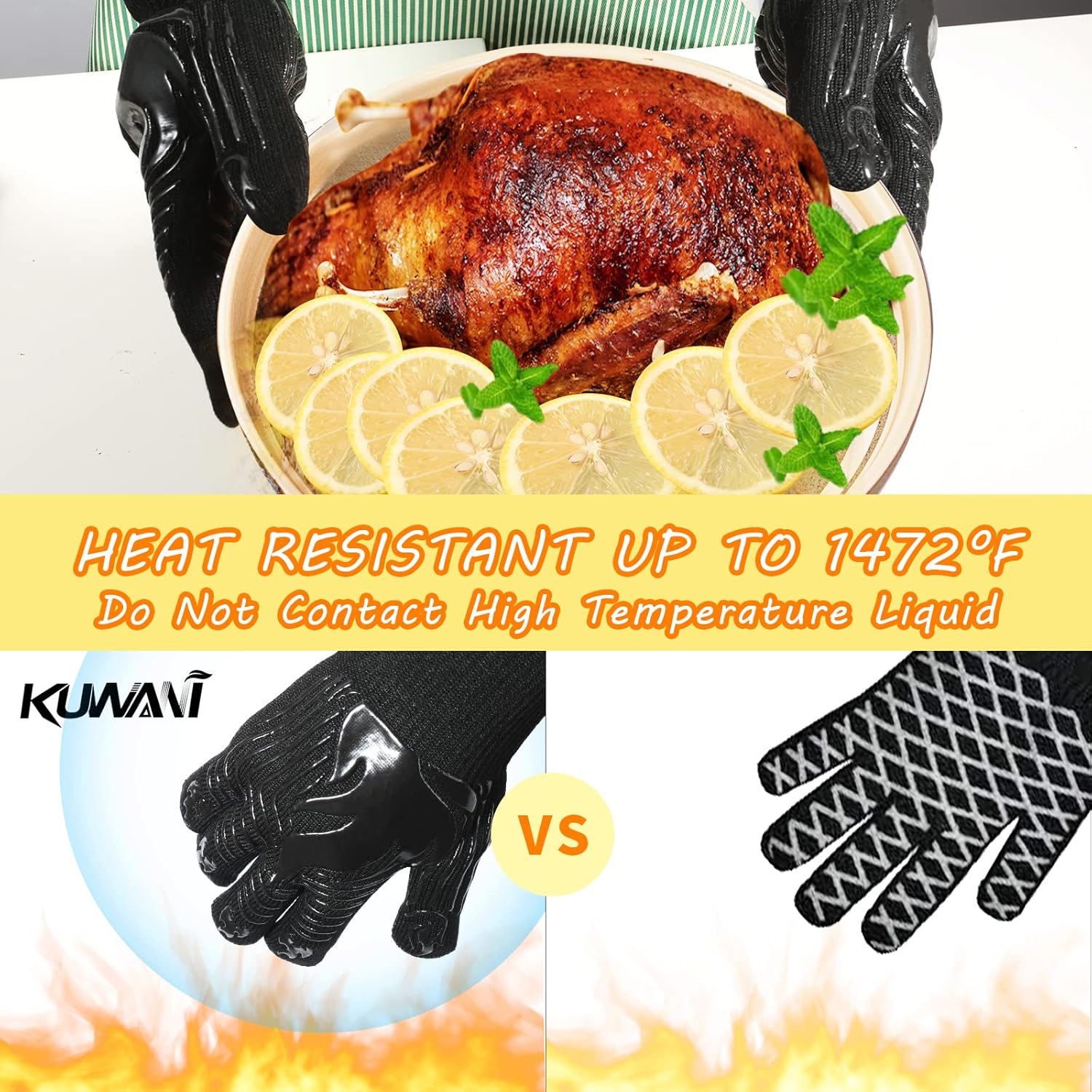 1472°F Heat Resistant BBQ Glov - Oven Mitt Silicone recensione e prezzo