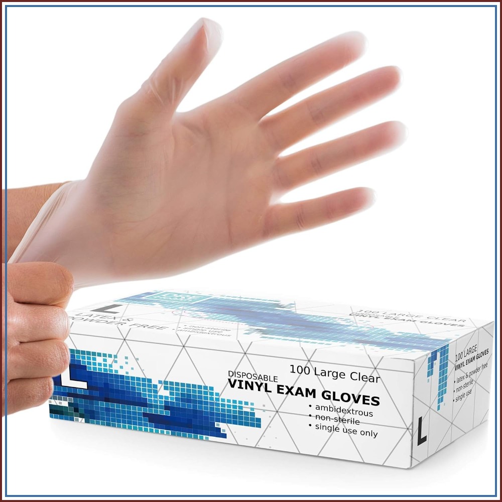 Large Vinyl Exam Gloves, 100 P - Exam Glove Nitrile recensione e prezzo