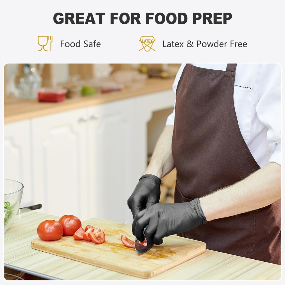Black Vinyl Gloves, Food Grade - Rubber Glove Cleaning recensione e prezzo