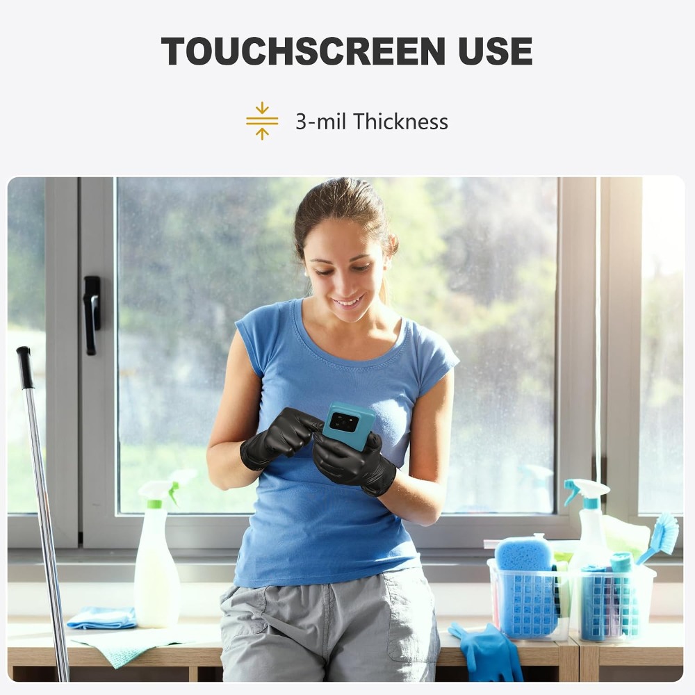 Black Vinyl Gloves, Food Grade - Rubber Glove Cleaning recensione e prezzo