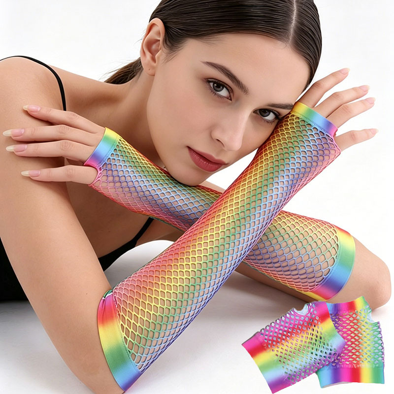 1 Pair Women Long Fishnet Net  - Fingerless Glove Knit recensione e prezzo