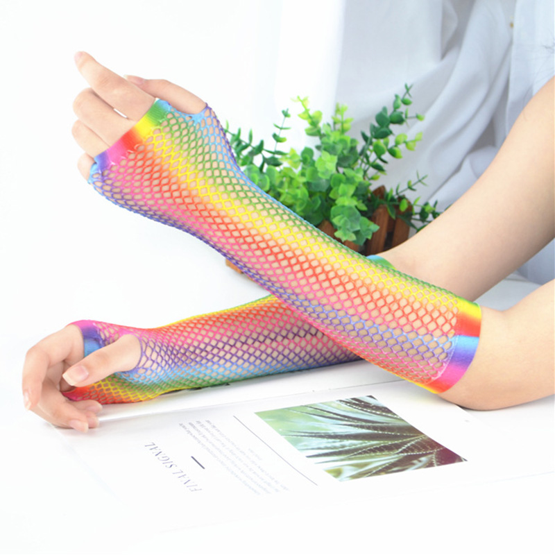 1 Pair Women Long Fishnet Net  - Fingerless Glove Knit recensione e prezzo