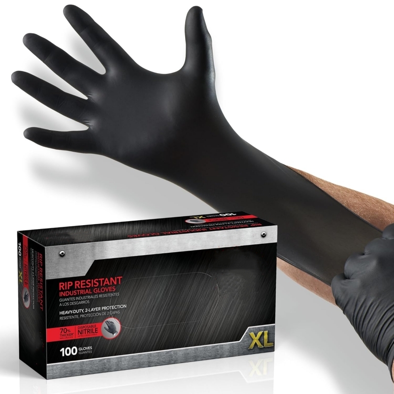 100PCS Black Nitrile Gloves Di - Nitrile Mechanic Glove recensione e prezzo