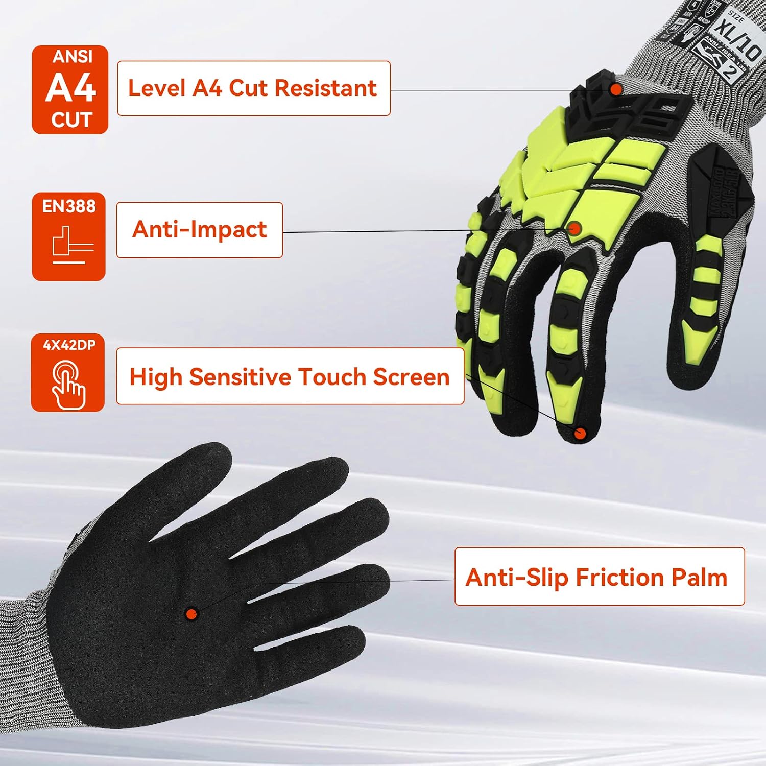 Cut Resistant Impact Gloves, A - Work Glove Impact recensione e prezzo