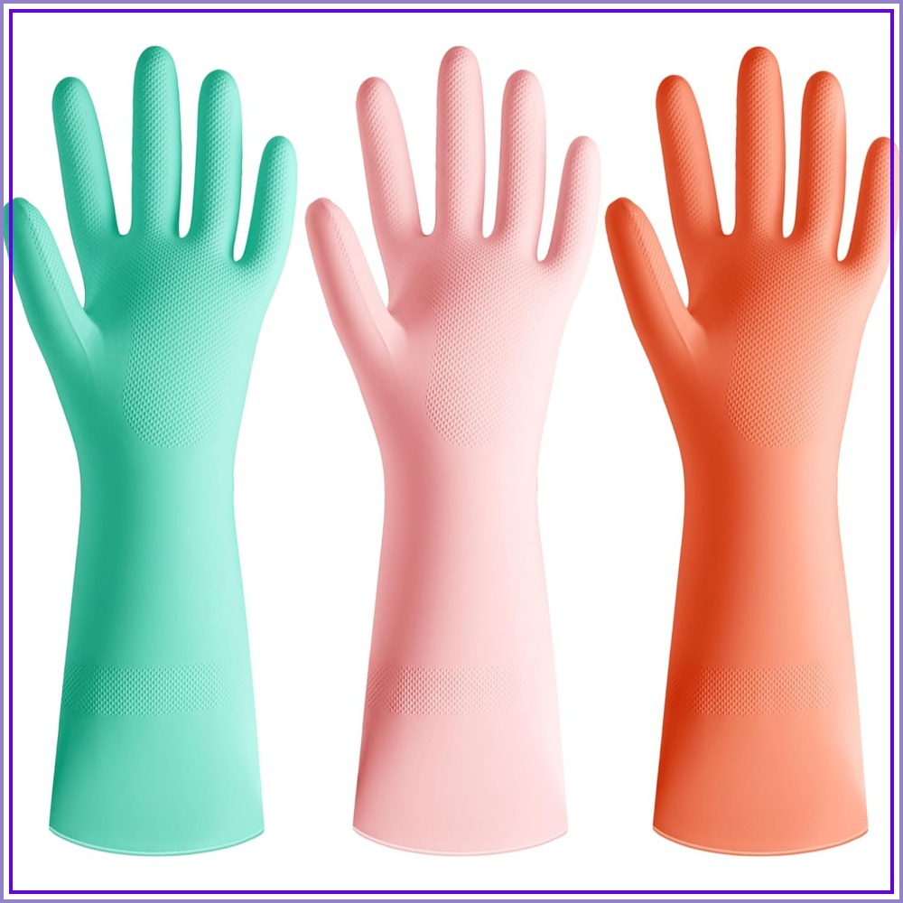 3 Pairs Colorful Rubber Dishwa - Rubber Glove Cleaning recensione e prezzo
