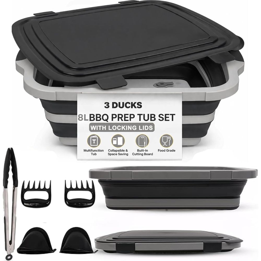 Portable 8L BBQ Prep Tub with  - Heat Resistant Glove recensione e prezzo