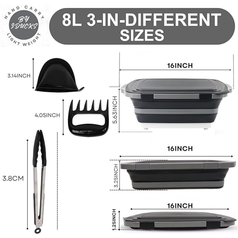 Portable 8L BBQ Prep Tub with  - Heat Resistant Glove recensione e prezzo
